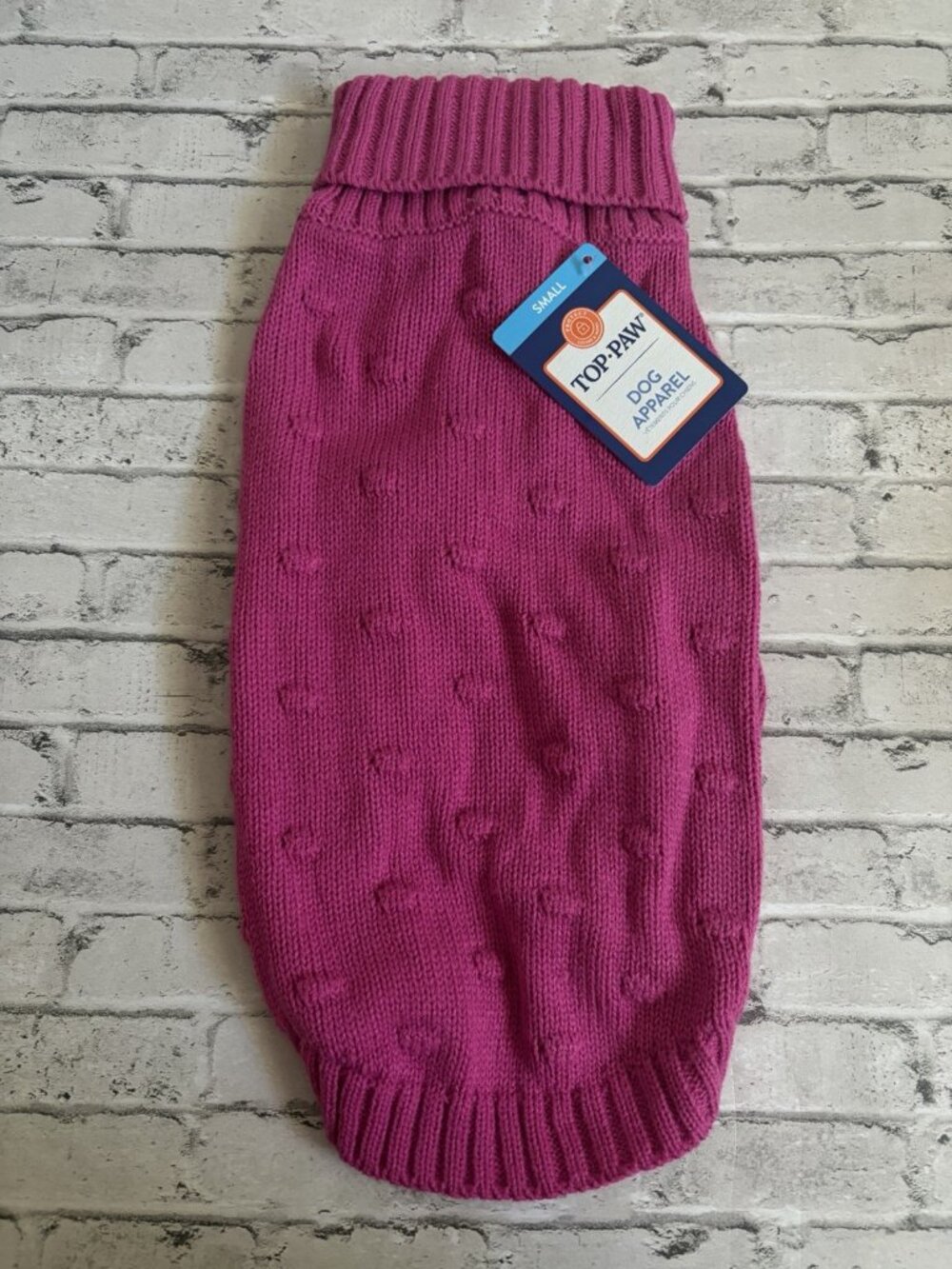 Top Paw Pink Dog Sweater Size Small NWT